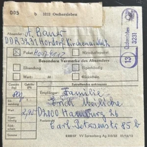 DDR schöne Bedarfs-Paketkarte mit guter Frankatur zur Sammlungsergänzung #6