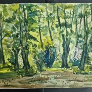 Großes Aquarell „Im Sommerwald“ Heinz Brennigk 1925-2016 DDR Maler