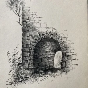 „Das Waldbuch Seite 55“ Tusche von Johannes  Breitmeier Tiermaler selten