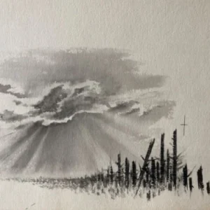 „Das Waldbuch Seite 21“ Tusche von Johannes  Breitmeier Tiermaler selten