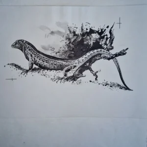 „Das Waldbuch Seite 29“ Tusche von Johannes  Breitmeier Tiermaler selten