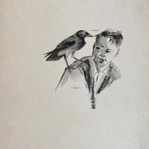 „Das Waldbuch Seite 97“ Tusche von Johannes  Breitmeier Tiermaler selten