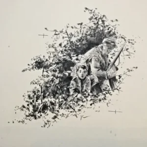 „Das Waldbuch Seite 33“ Tusche von Johannes  Breitmeier Tiermaler selten