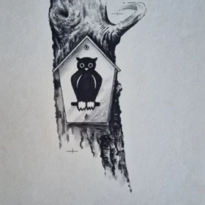 „Das Waldbuch Seite 30“ Tusche von Johannes  Breitmeier Tiermaler selten