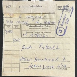 DDR schöne Bedarfs-Paketkarte mit guter Frankatur zur Sammlungsergänzung #9