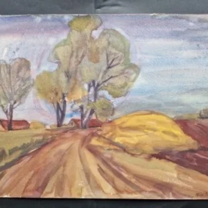 Großes Aquarell „Herbst auf Rügen“ Heinz Brennigk 1925-2016 DDR Maler