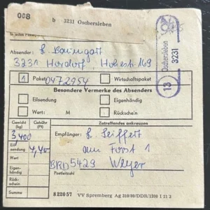 DDR schöne Bedarfs-Paketkarte mit guter Frankatur zur Sammlungsergänzung #10