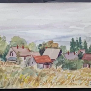Großes Aquarell „Aussicht von Süden“ Heinz Brennigk 1925-2016 DDR Maler
