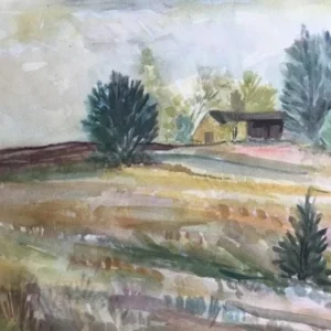 Großes Aquarell „alte Feldscheune“ Heinz Brennigk 1925-2016 DDR Maler