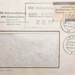 DDR - ZKD schöner Brief „Auslieferung als gewöhnliche Postsendung“ #6
