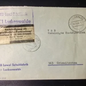 DDR - ZKD schöner Brief „Auslieferung als gewöhnliche Postsendung“ #24