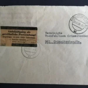 DDR - ZKD schöner Brief „Auslieferung als gewöhnliche Postsendung“ #25