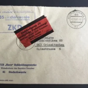 DDR - ZKD schöner Brief „Auslieferung als gewöhnliche Postsendung“ #27