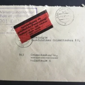 DDR - ZKD schöner Brief „Auslieferung als gewöhnliche Postsendung“ #30