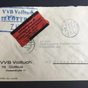 DDR - ZKD schöner Brief „Auslieferung als gewöhnliche Postsendung“ #31