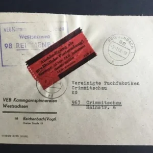 DDR - ZKD schöner Brief „Auslieferung als gewöhnliche Postsendung“ #33