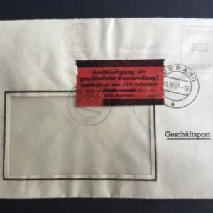 DDR - ZKD schöner Brief „Auslieferung als gewöhnliche Postsendung“ #35