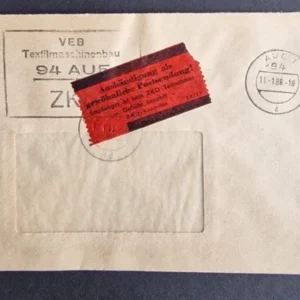 DDR - ZKD schöner Brief „Auslieferung als gewöhnliche Postsendung“ #37