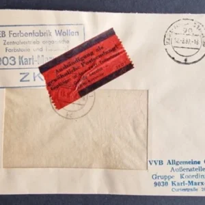 DDR - ZKD schöner Brief „Auslieferung als gewöhnliche Postsendung“ #39