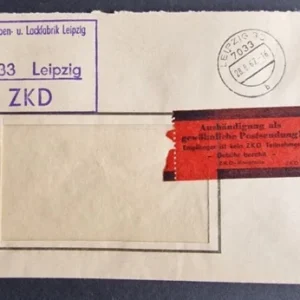 DDR - ZKD schöner Brief „Auslieferung als gewöhnliche Postsendung“ #40