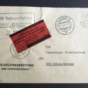 DDR - ZKD schöner Brief „Auslieferung als gewöhnliche Postsendung“ #54