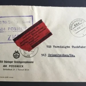 DDR - ZKD schöner Brief „Auslieferung als gewöhnliche Postsendung“ #55