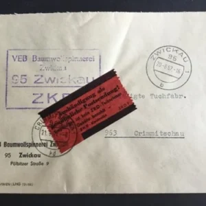 DDR - ZKD schöner Brief „Auslieferung als gewöhnliche Postsendung“ #56
