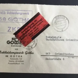 DDR - ZKD schöner Brief „Auslieferung als gewöhnliche Postsendung“ #57