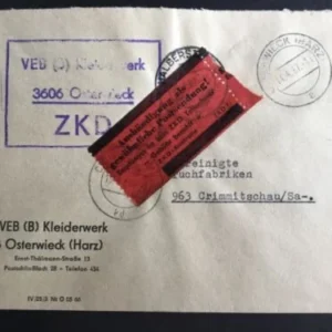 DDR - ZKD schöner Brief „Auslieferung als gewöhnliche Postsendung“ #59