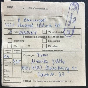 DDR schöne Bedarfs-Paketkarte mit guter Frankatur zur Sammlungsergänzung #12