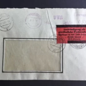 DDR - ZKD schöner Brief „Auslieferung als gewöhnliche Postsendung“ #61