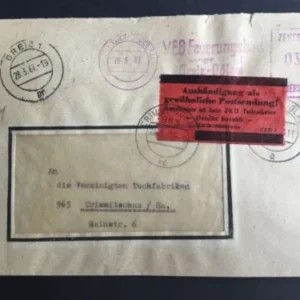 DDR - ZKD schöner Brief „Auslieferung als gewöhnliche Postsendung“ #62
