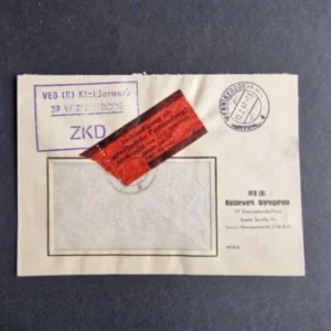 DDR - ZKD schöner Brief „Auslieferung als gewöhnliche Postsendung“ #68