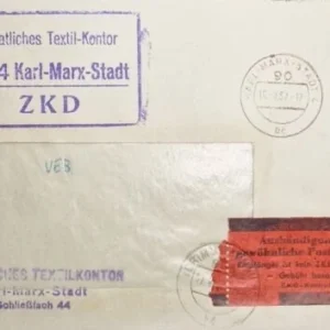 DDR - ZKD schöner Brief „Auslieferung als gewöhnliche Postsendung“ #75