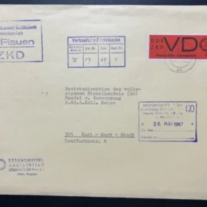 DDR ZKD VD 3 auf Brief aus Plauen