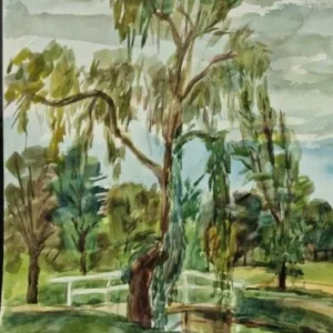 Großes Aquarell „Alte Weide“ Heinz Brennigk 1925-2016 DDR Maler