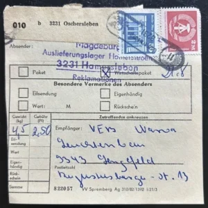 DDR schöne Bedarfs-Paketkarte mit guter Frankatur zur Sammlungsergänzung #13