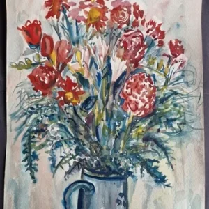 Großes Aquarell „Blumen Ensemble“ Heinz Brennigk 1925-2016 DDR Maler