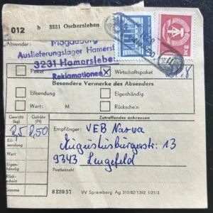 DDR schöne Bedarfs-Paketkarte mit guter Frankatur zur Sammlungsergänzung #14