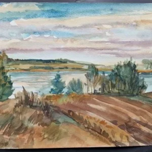 Großes Aquarell „Mecklenburger See“ Heinz Brennigk 1925-2016 DDR Maler