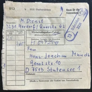 DDR schöne Bedarfs-Paketkarte mit guter Frankatur zur Sammlungsergänzung #15