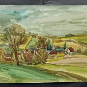 Großes Aquarell „Auf Rügen“ Heinz Brennigk 1925-2016 DDR Maler