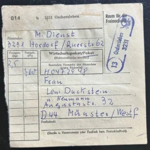 DDR schöne Bedarfs-Paketkarte mit guter Frankatur zur Sammlungsergänzung #17