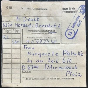 DDR schöne Bedarfs-Paketkarte mit guter Frankatur zur Sammlungsergänzung #18