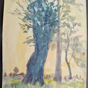Großes Aquarell "Basedow“ Heinz Brennigk 1925-2016 DDR Maler