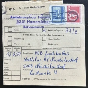 DDR schöne Bedarfs-Paketkarte mit guter Frankatur zur Sammlungsergänzung #19