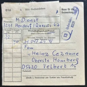 DDR schöne Bedarfs-Paketkarte mit guter Frankatur zur Sammlungsergänzung #20