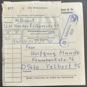 DDR schöne Bedarfs-Paketkarte mit guter Frankatur zur Sammlungsergänzung #23