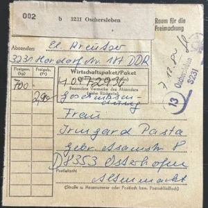 DDR schöne Bedarfs-Paketkarte mit guter Frankatur zur Sammlungsergänzung #4