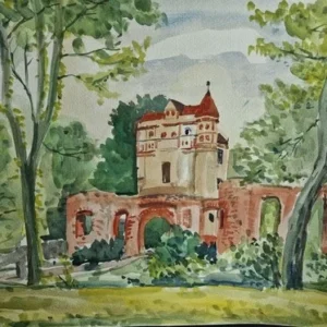 Großes Aquarell „Freyenstein“ Heinz Brennigk 1925-2016 DDR Maler